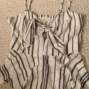 Blue and white striped cotton shirt